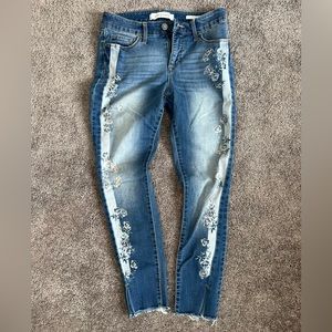 Vintage America Printed Blue Jeans